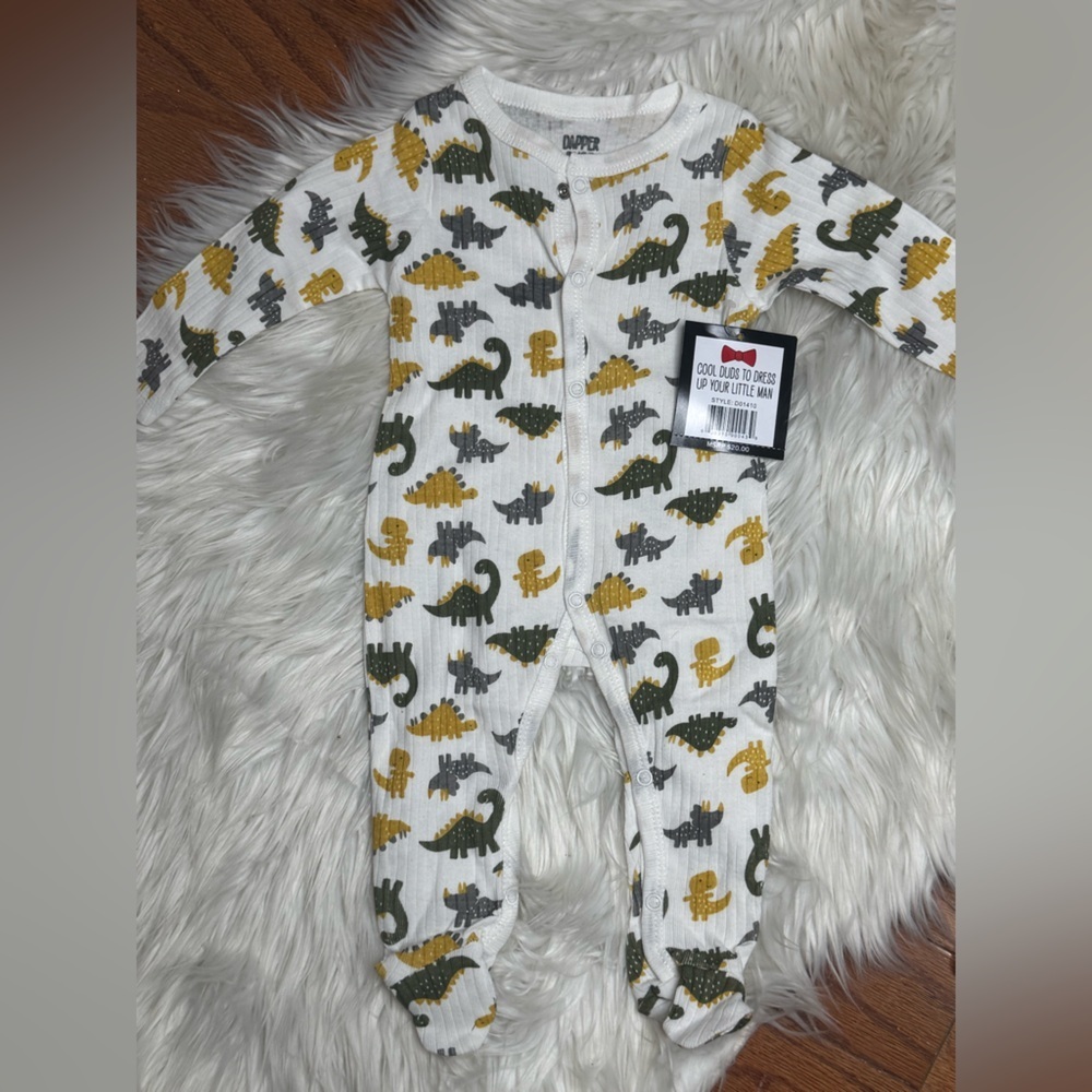 Infant Dapper Dude Footie Pajama - dinosaurs